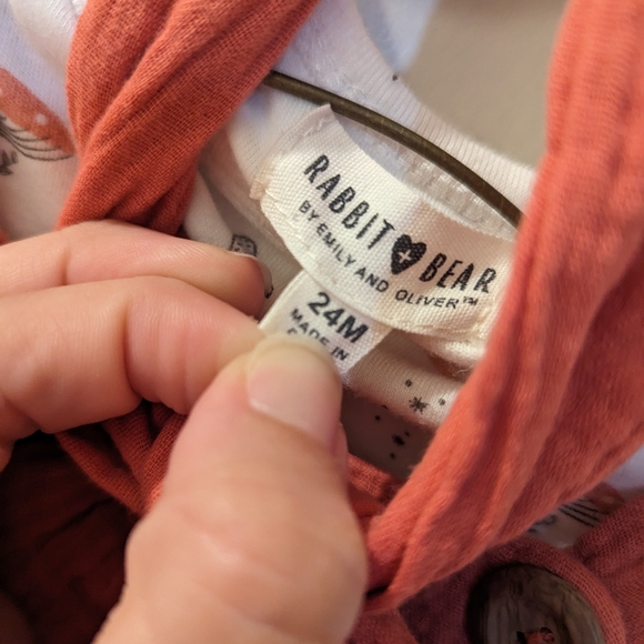 ✨SOLD✨Rabbit + Bear Emily and Oliver mushroom outfit long sleeve jumper bow. - Picture 6 of 7